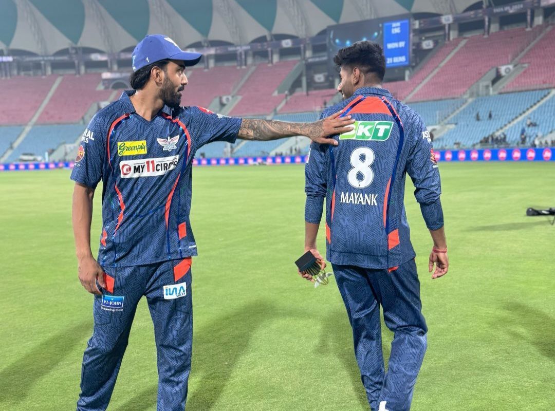 KL Rahul and Mayank Yadav. (Credits: Twitter)