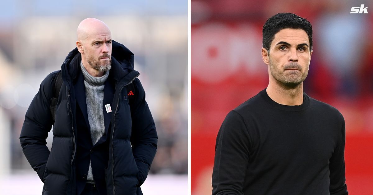 Manchester United boss Erik ten Hag (left) and Arsenal manager Mikel Arteta