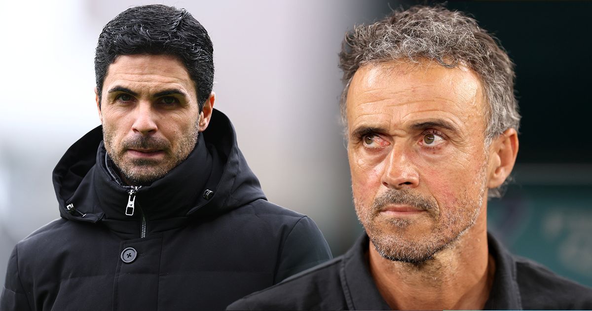 Arsenal boss Mikel Arteta (left) and PSG manager Luis Enrique