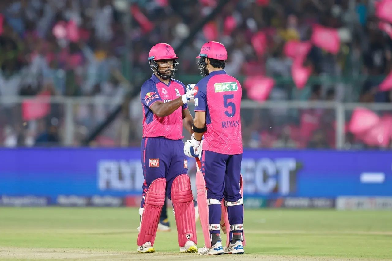 Sanju Samson (left) and Riyan Parag added 130 runs for the third wicket. [P/C: iplt20.com]