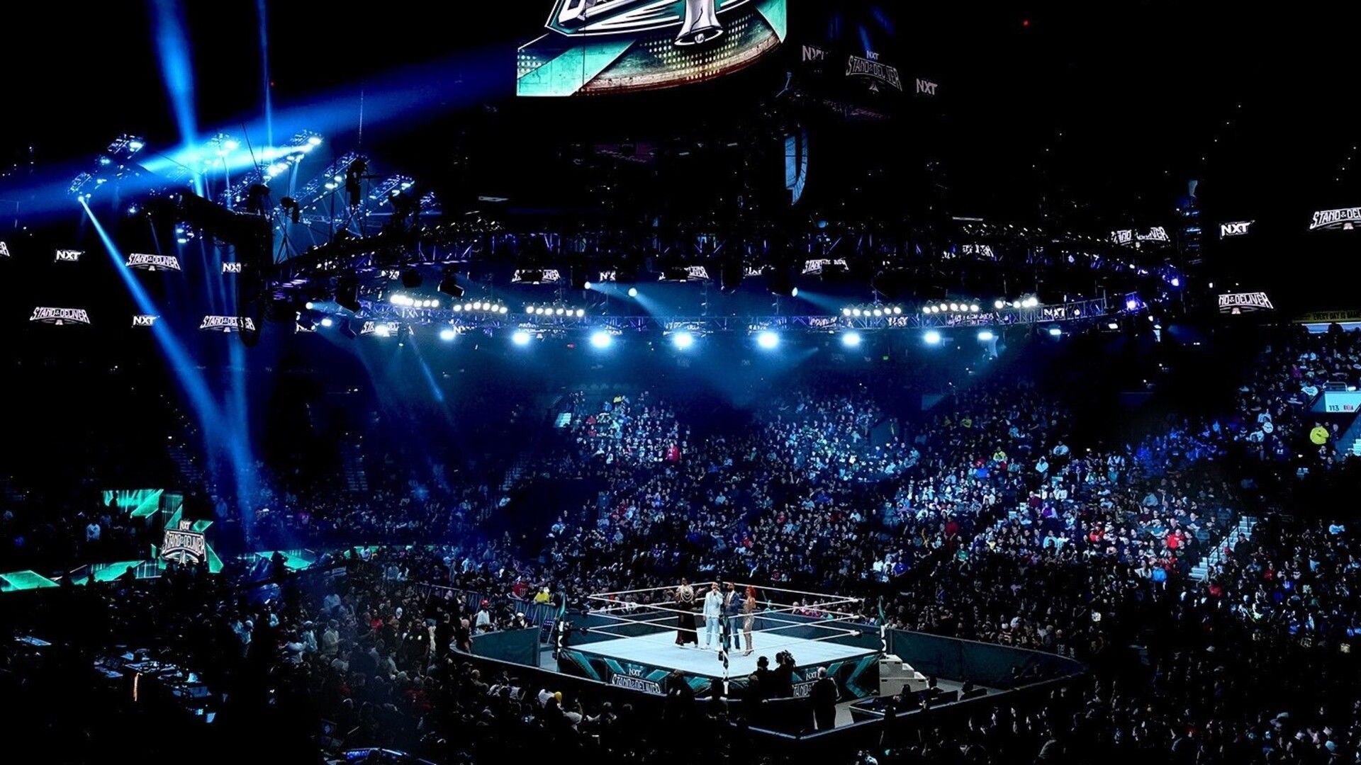 The packed Wells Fargo Center for WWE NXT Stand &amp; Deliver 2024