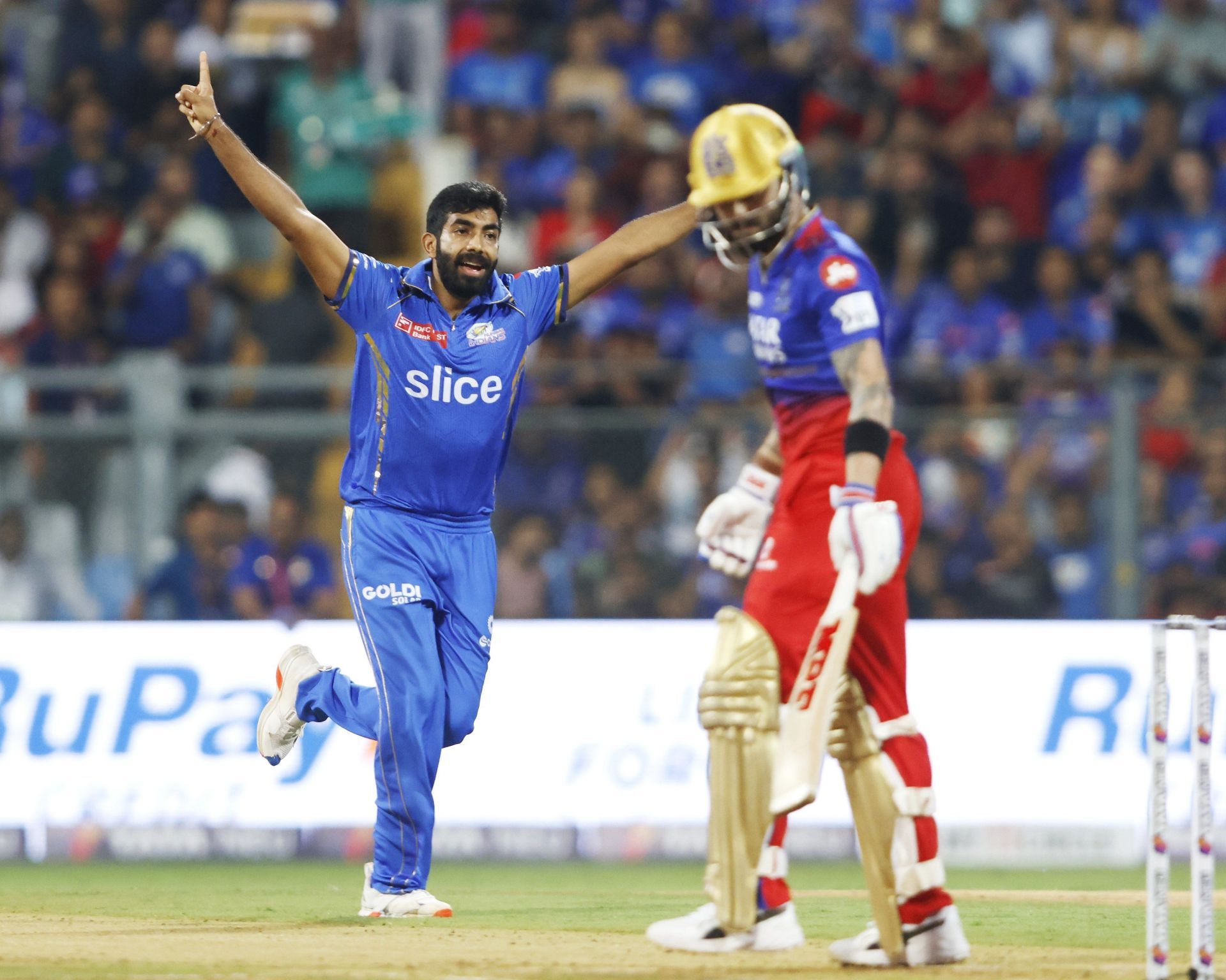 Jasprit Bumrah celebrates Virat Kohli&#039;s wicket. (Credits: Twitter)