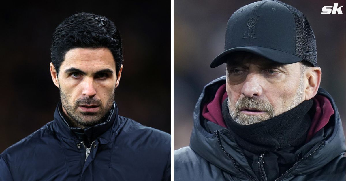 Arsenal boss Mikel Arteta (left) and Liverpool manager Jurgen Klopp