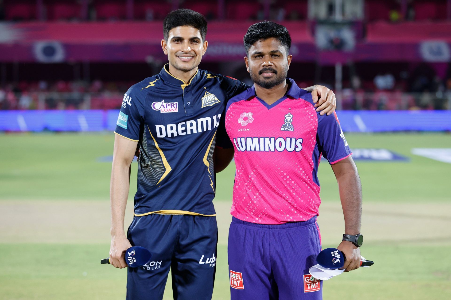 Shubman Gill and Sanju Samson during toss. (Credits: Twitter)