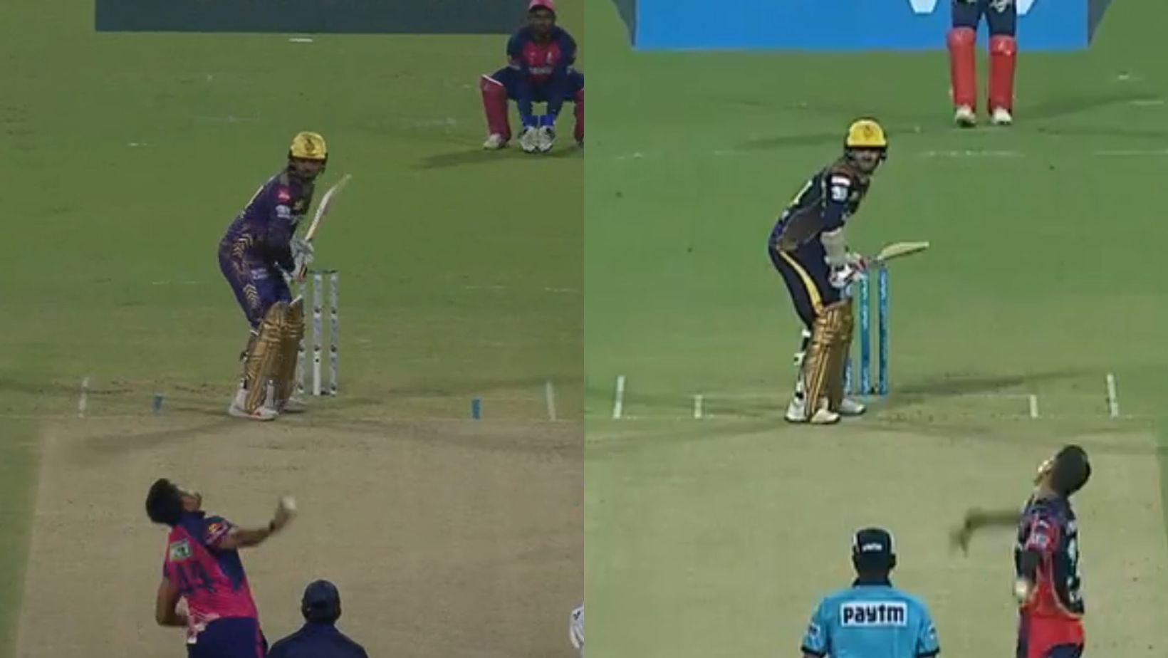 The change in Sunil Narine&#039;s technique from 2018 (R) to 2024. (PC: BCCI)