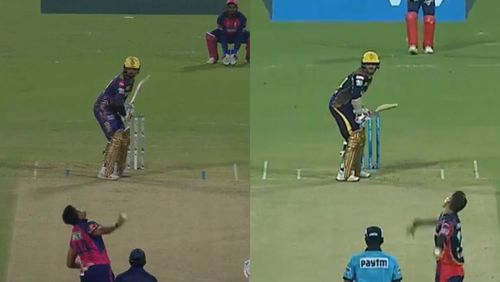 The change in Sunil Narine's technique from 2018 (R) to 2024. (PC: BCCI)