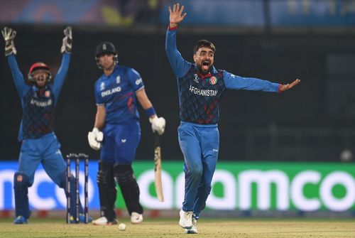 Rashid Khan appeals. (Credits: Getty)