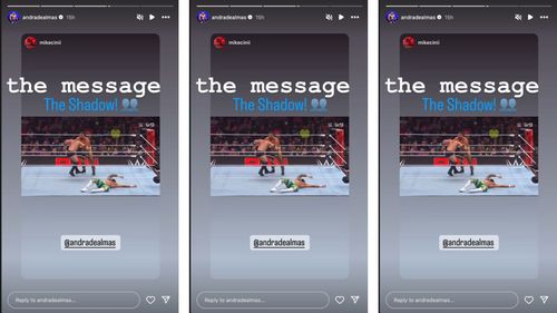 Andrade corrects the RAW announcer on Instagram.