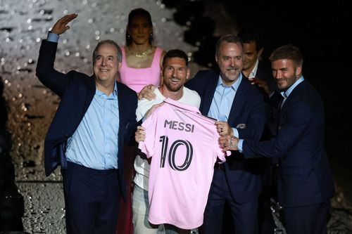 Inter Miami CF Hosts "The Unveil" Introducing Lionel Messi (Photo by Joe Raedle/Getty Images)