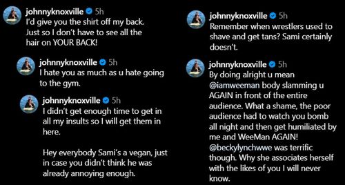 Knoxville's remarks (via Sami's Instagram)