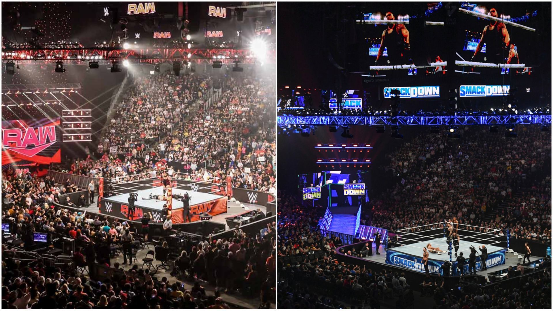 The WWE Universe packs arenas for RAW and SmackDown
