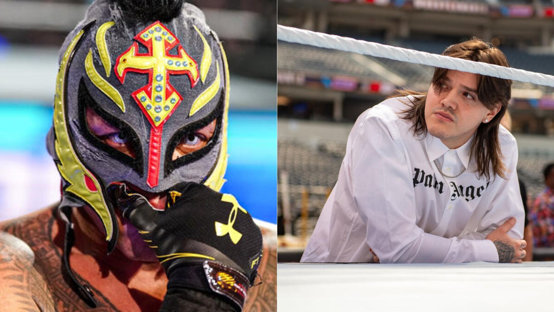 Rey Mysterio (left); Dominik Mysterio (right)