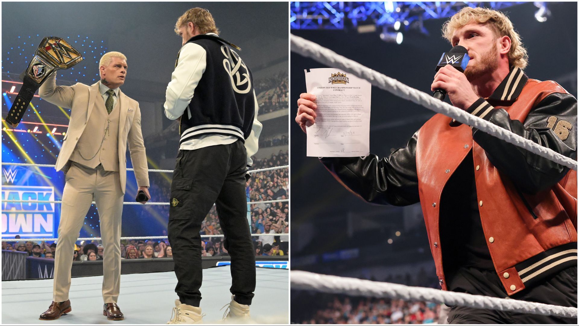 Logan Paul and Cody Rhodes on WWE SmackDown