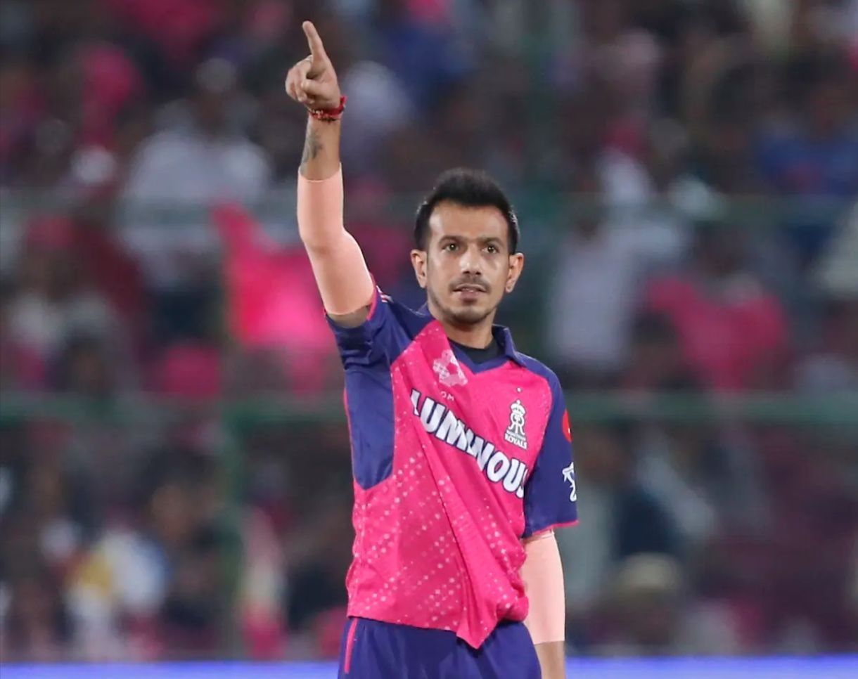 Yuzvendra Chahal after taking a wicket for RR