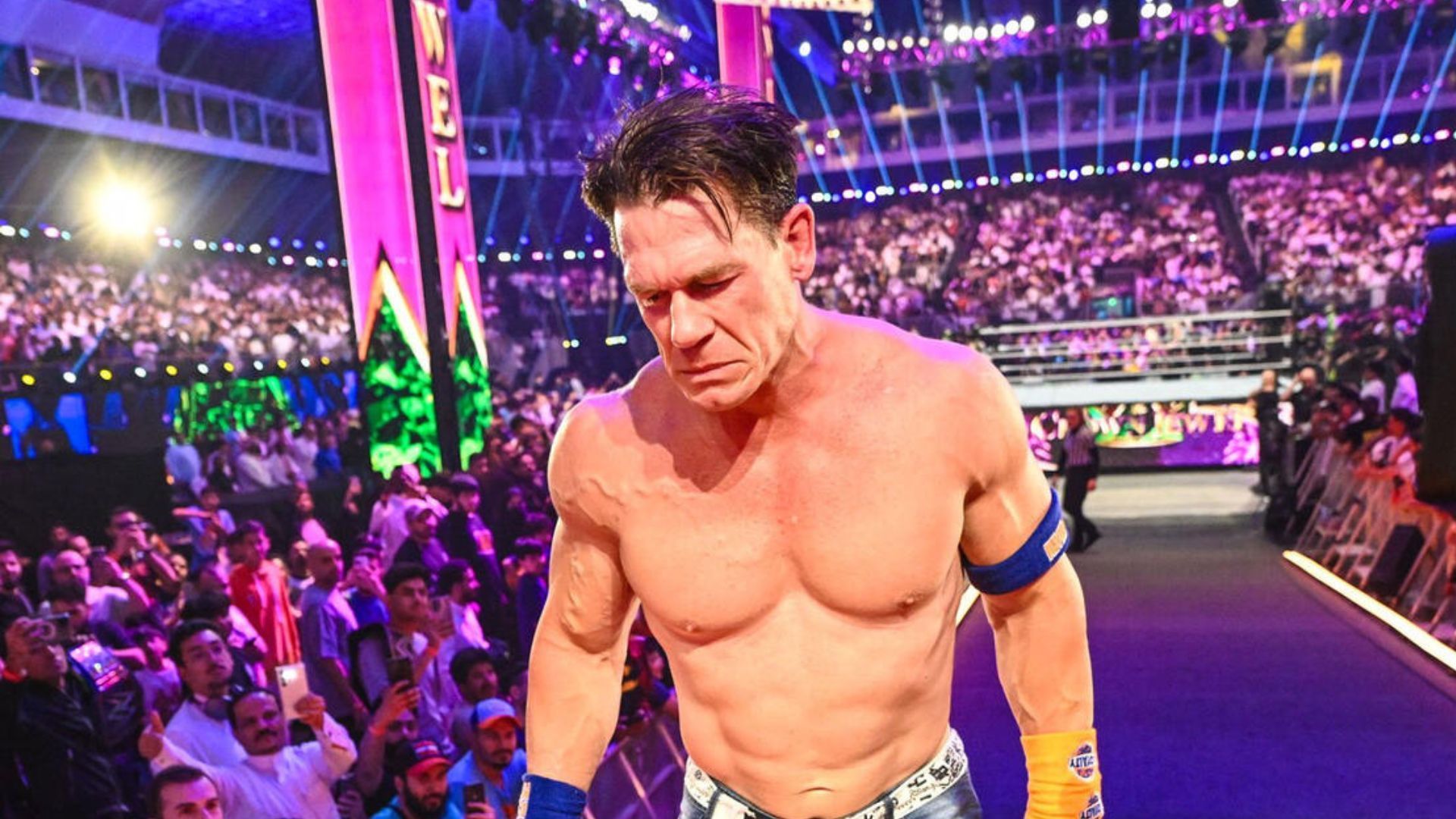 John Cena after a loss to Solo Sikoa at WWE Crown Jewel 2023!