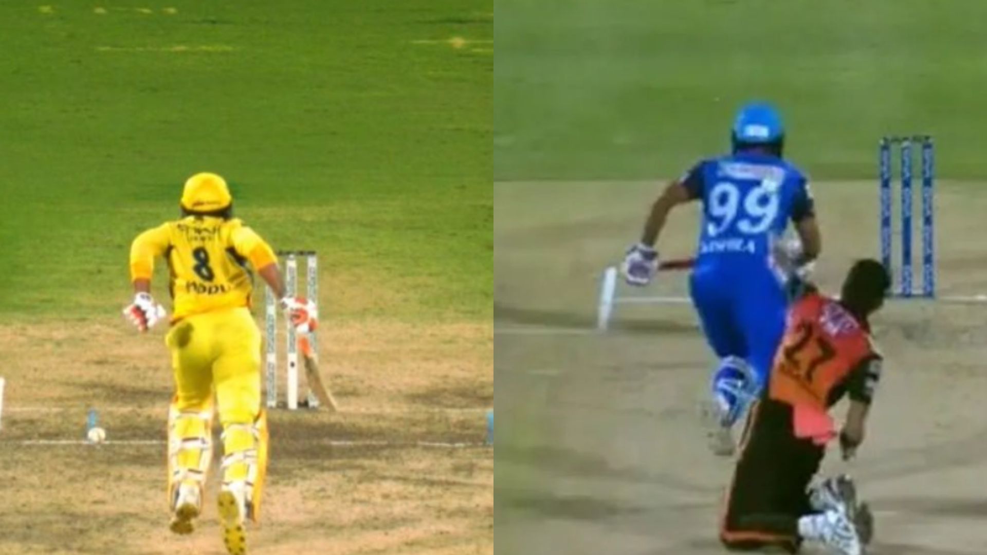 3 batters who have been dismissed obstructing the field (Image: Jio Cinema &amp; BCCI)