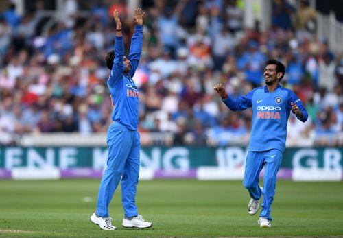 Kuldeep Yadav (left) and Yuzvendra Chahal are the two wrist-spinners in India's squad.