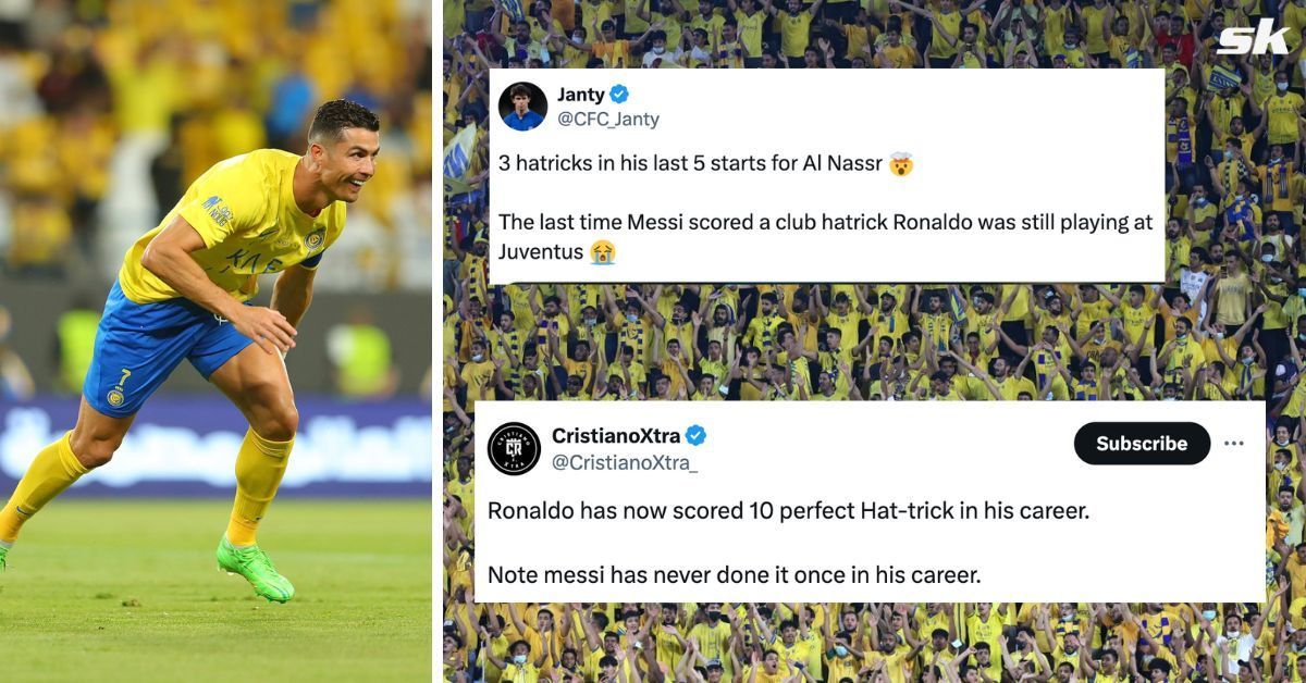 Cristiano Ronaldo scored a perfect hat-trick against Al-Wehda