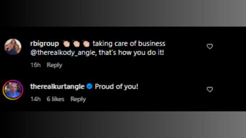 Kurt Angle left a comment in the video