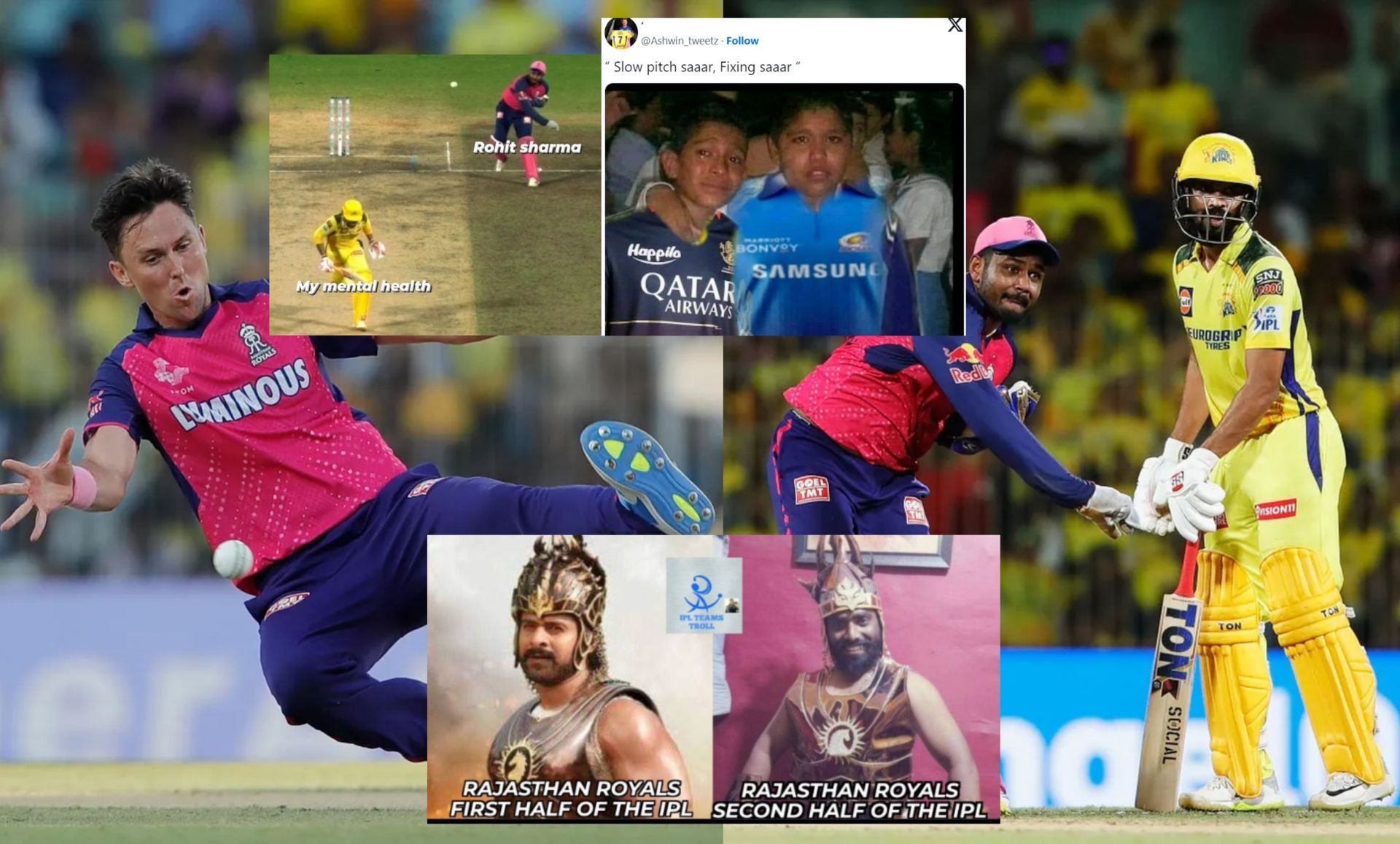 Top 10 funny memes from the CSK vs RR IPL 2024 match.