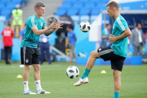 Joshua Kimmich (right) waxed lyrical about Toni Kroos earlier this month.