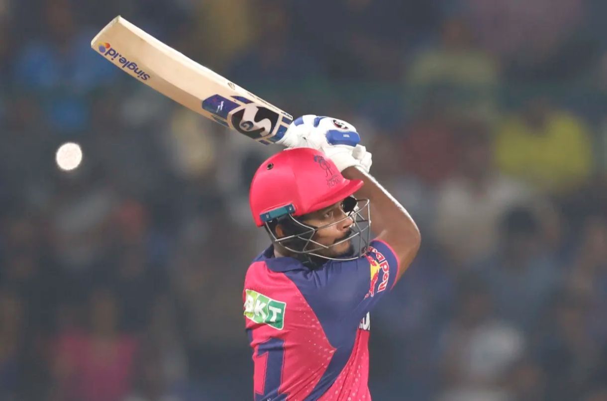 Sanju Samson hitting one out of the park for RR