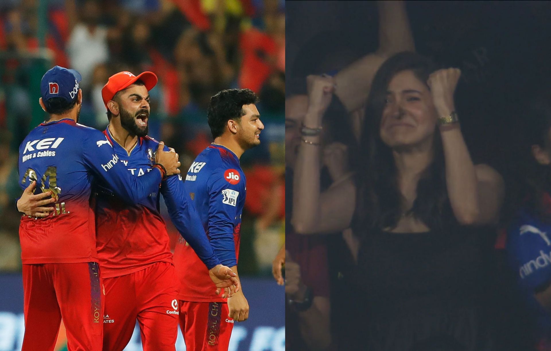 Anushka Sharma was elated in the stands after RCB