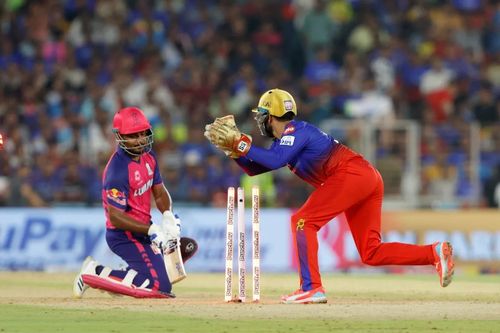 Sanju Samson was stumped off Karn Sharma's bowling. [P/C: iplt20.com]