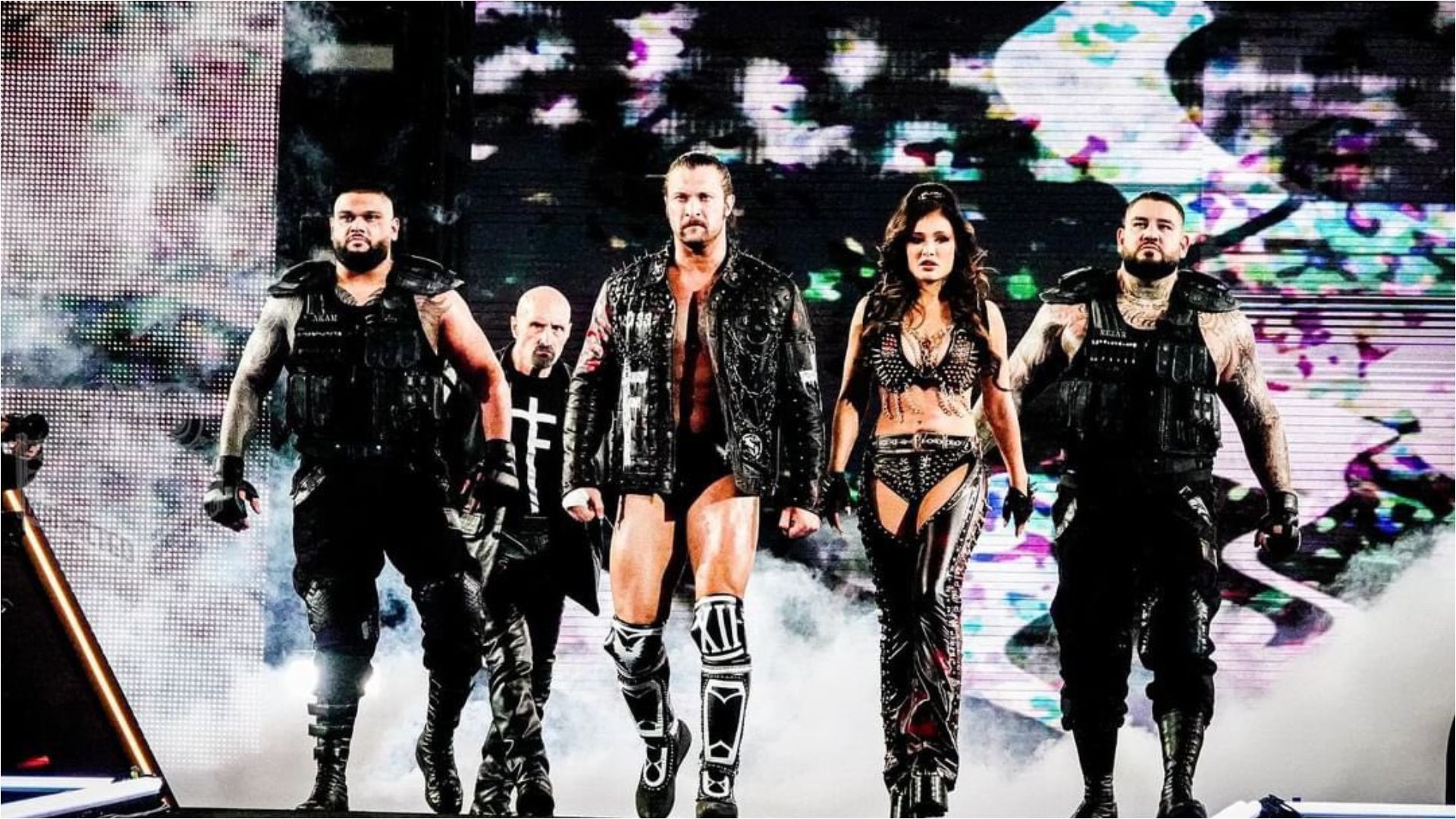 Karrion Kross alongside his The Final Testament members on WWE show.