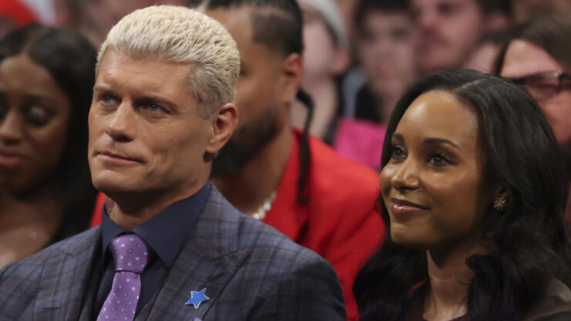 Cody Rhodes and wife Brandi at the 2024 WWE Hall of Fame.
