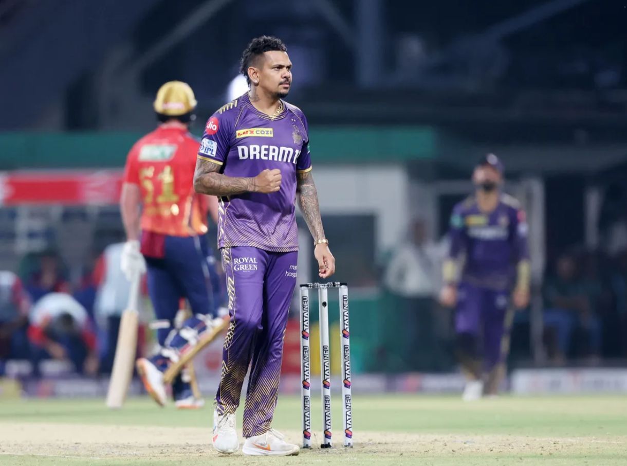 Sunil Narine for Kolkata Knight Riders vs Punjab Kings. (Image Credit: BCCI)