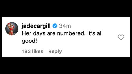 Cargill responds to Belair on Instagram.