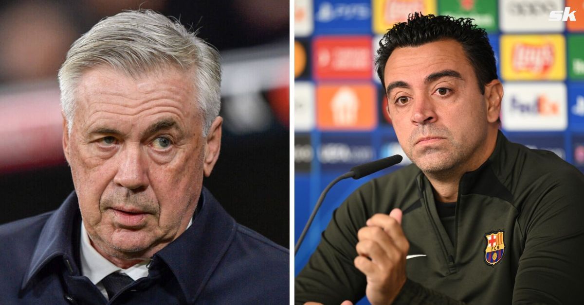 Carlo Ancelotti and Xavi Hernandez      