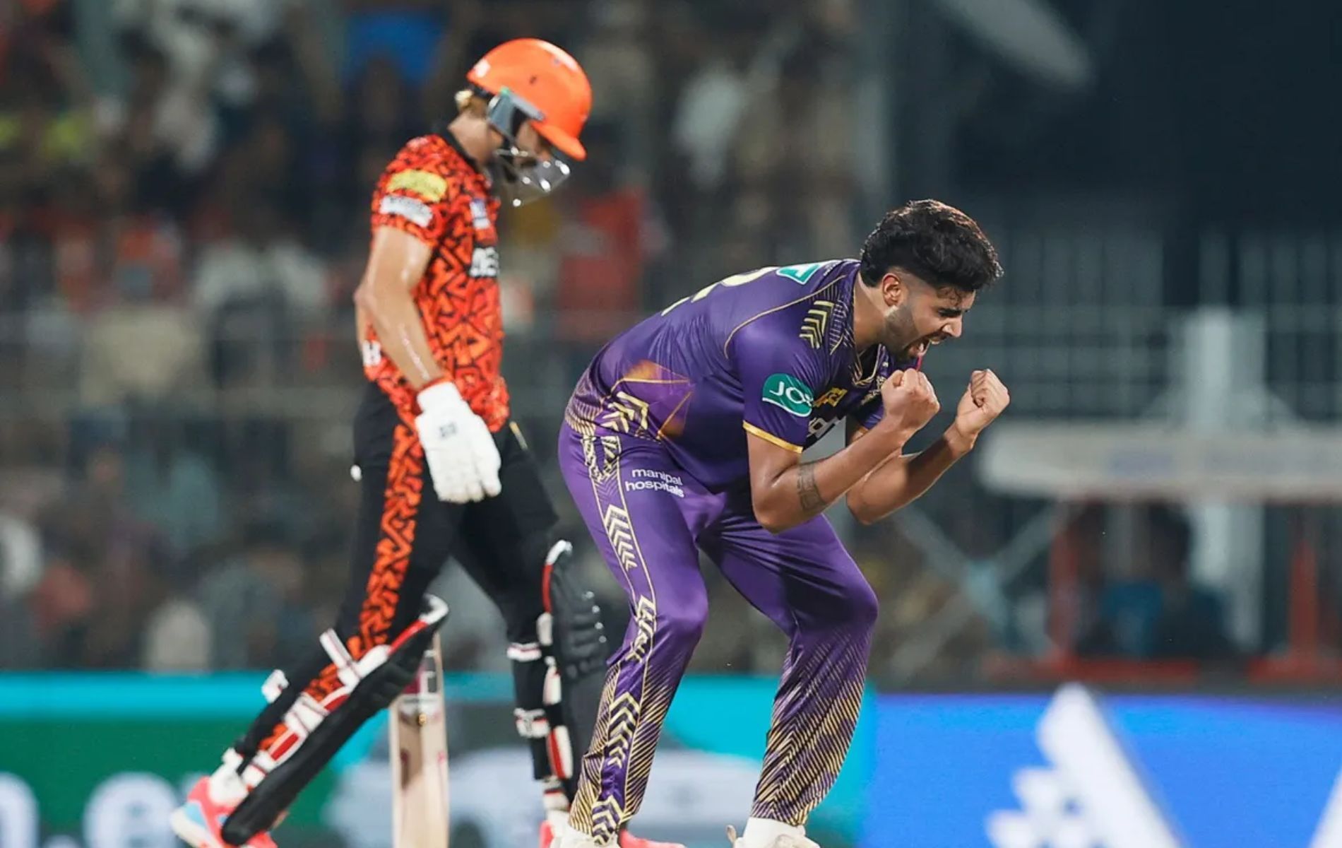 Harshit Rana celebrating the wicket of Nitish Reddy in IPL 2024 final. (Pic: BCCI)