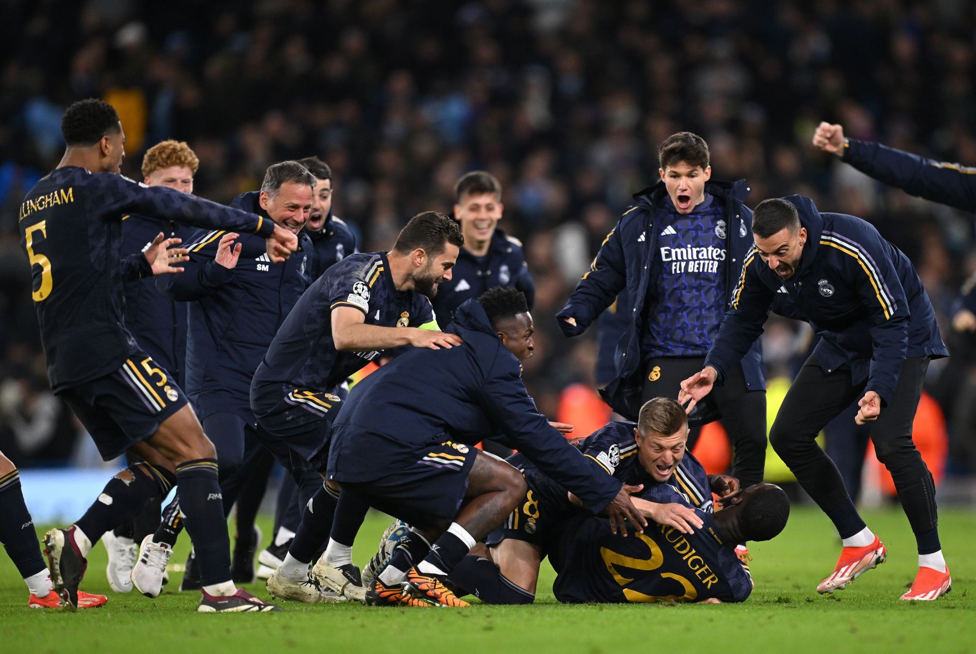 Real Madrid beat Manchester City in the quarterfinals.