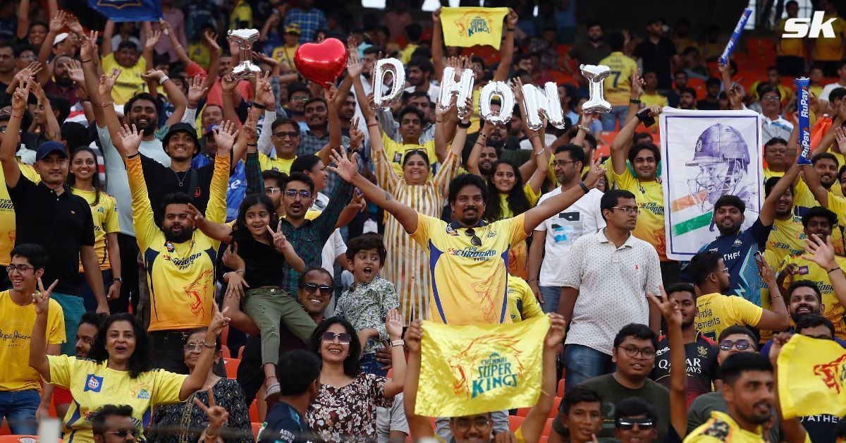Chennai Super Kings fans cheering for the team in IPL