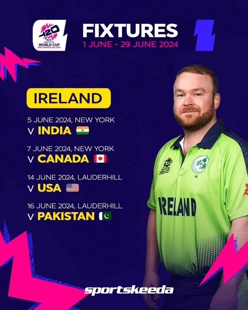 Ireland T20 World Cup 2024 Schedule