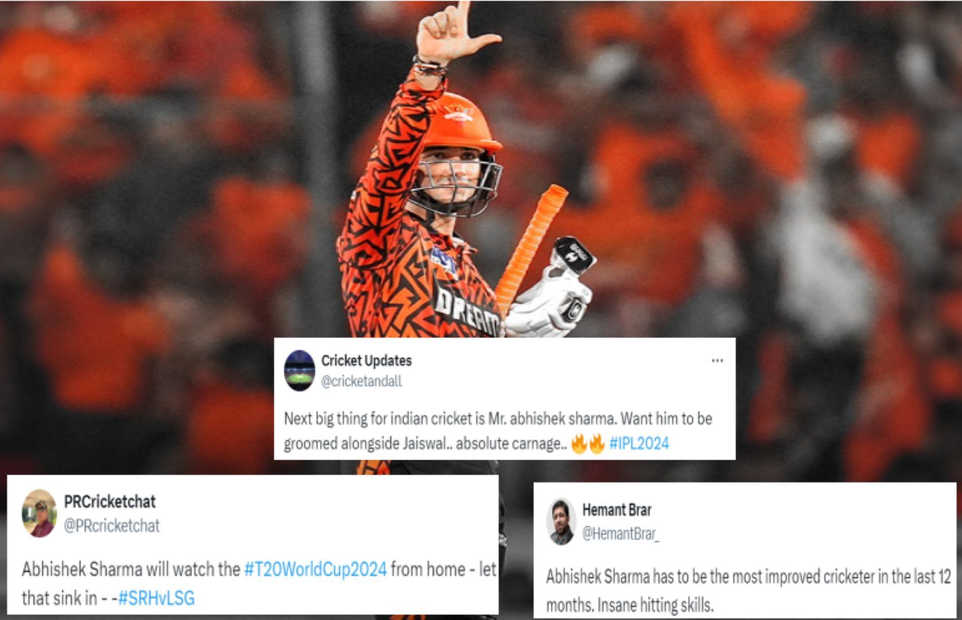 Abhishek Sharma put on a show for the packed Hyderabad crowd [Credit: SRH Twitter handle]