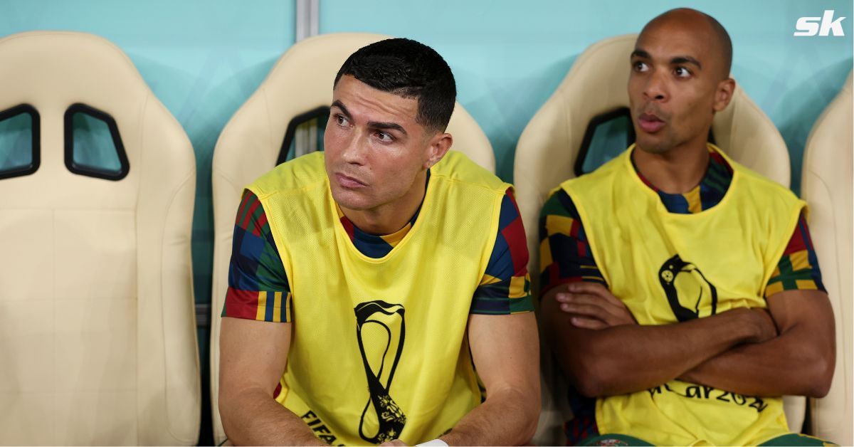 Cristiano Ronaldo on the bench for Portugal during the 2022 FIFA World Cup