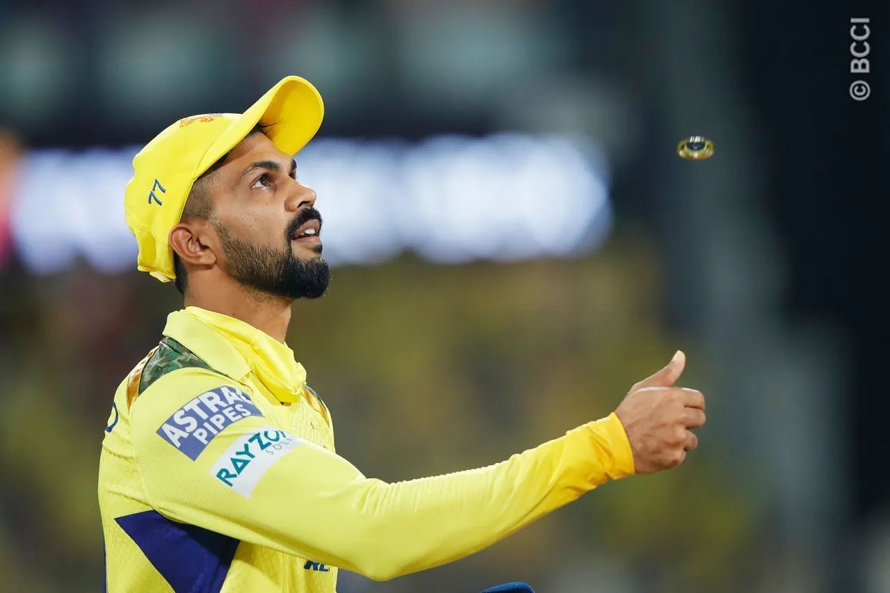 Ruturaj Gaikwad at the toss against PBKS at Chepauk