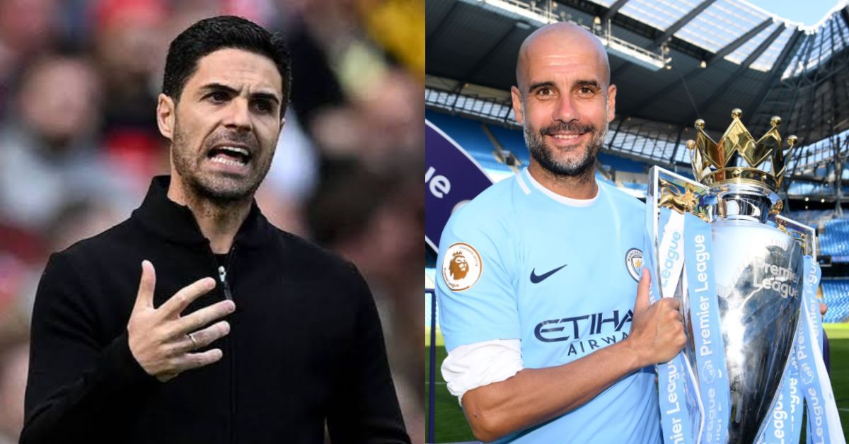 Mikel Arteta (left) and Pep Guardiola 