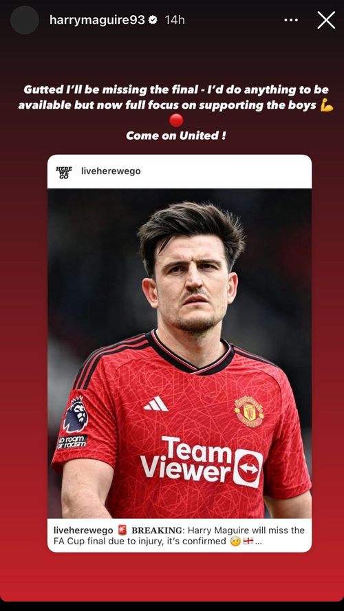 Harry Maguire's Instagram story