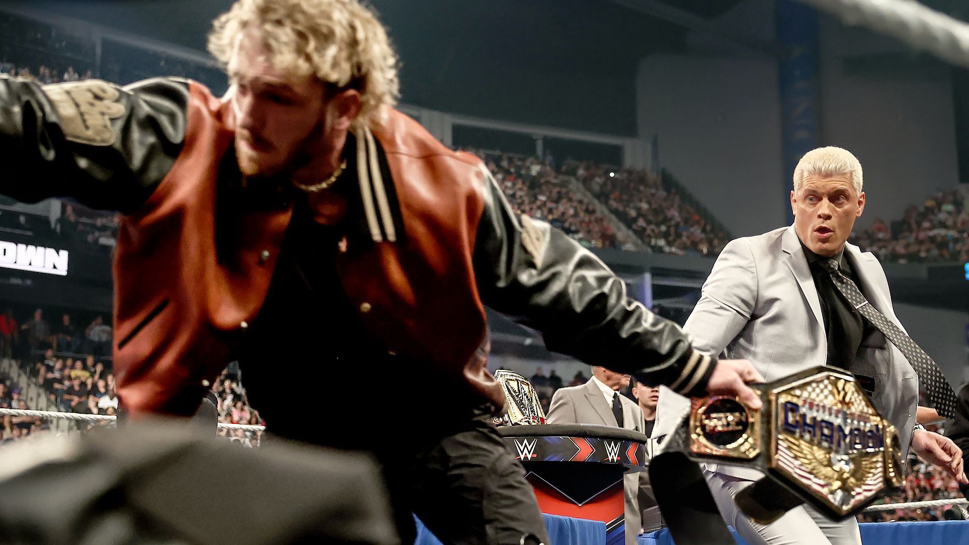 Logan Paul and Cody Rhodes on WWE SmackDown