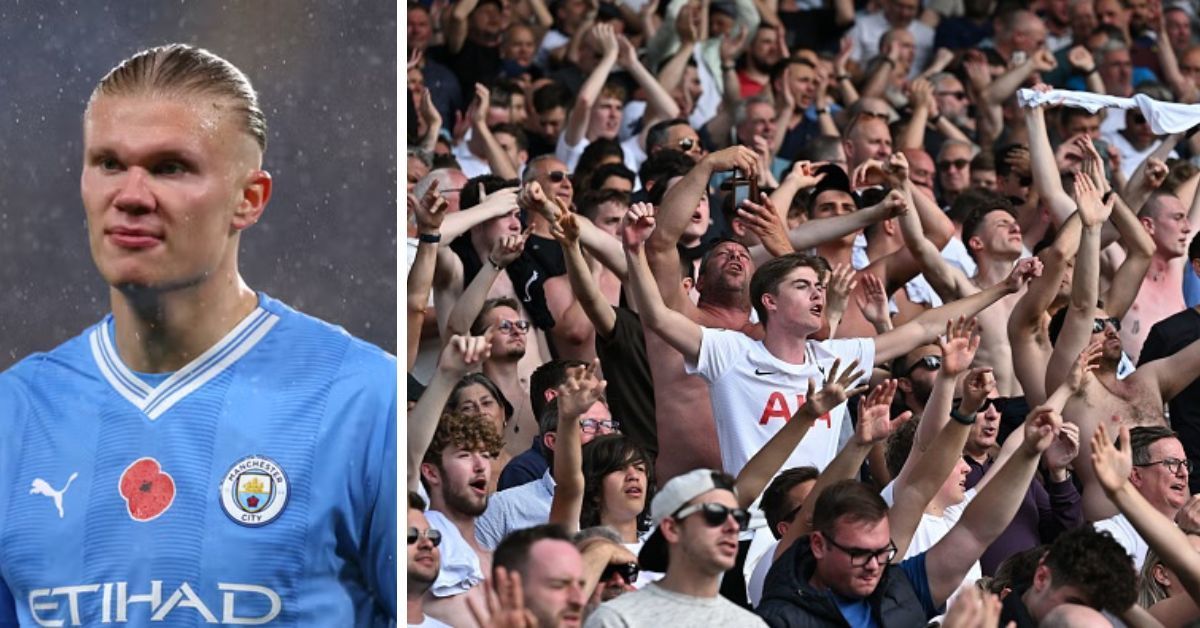Fans react as Tottenham supporters celebrate after Manchester City star Erling Haaland