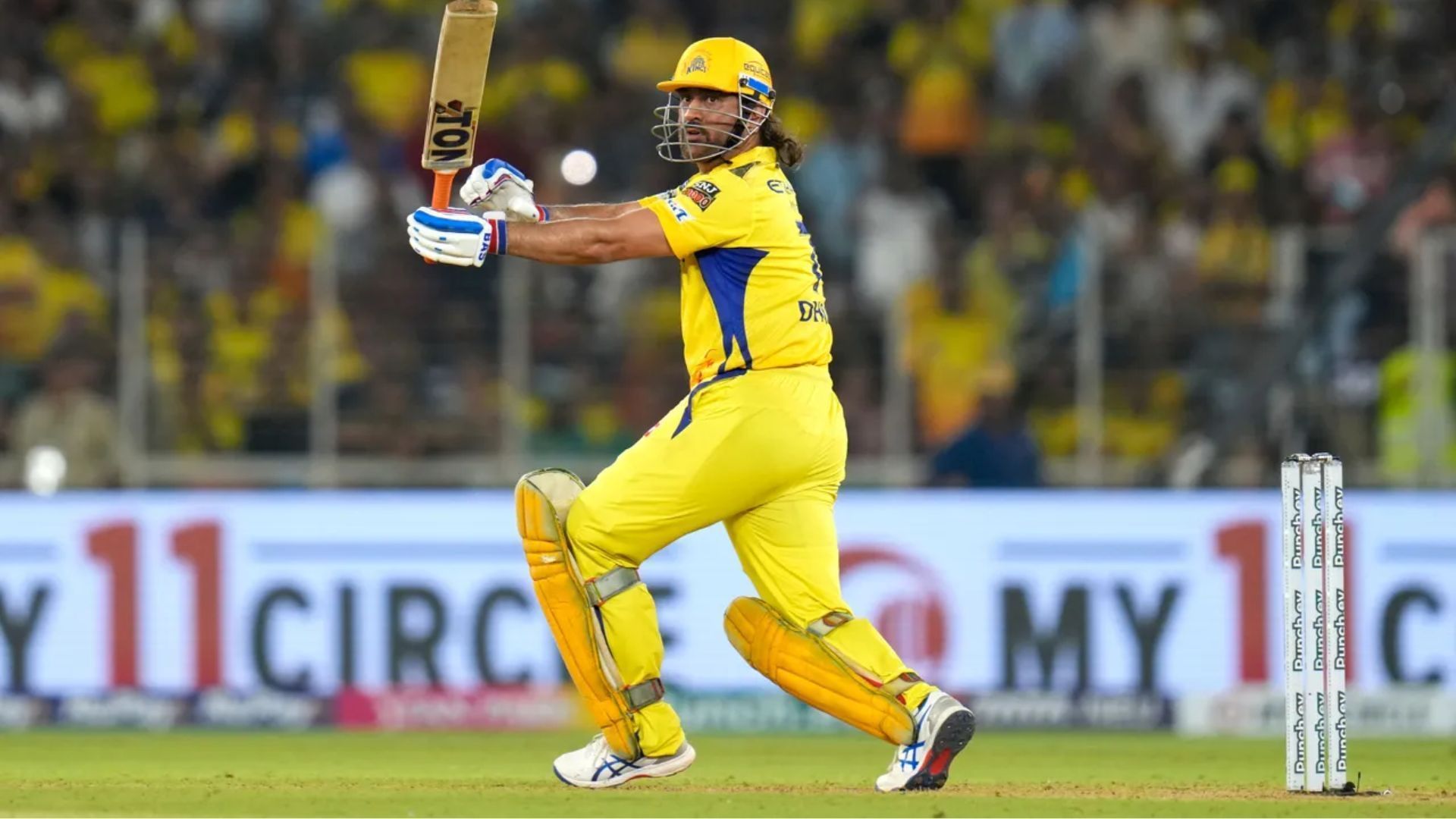S Dhoni in action against GT during IPL 2024