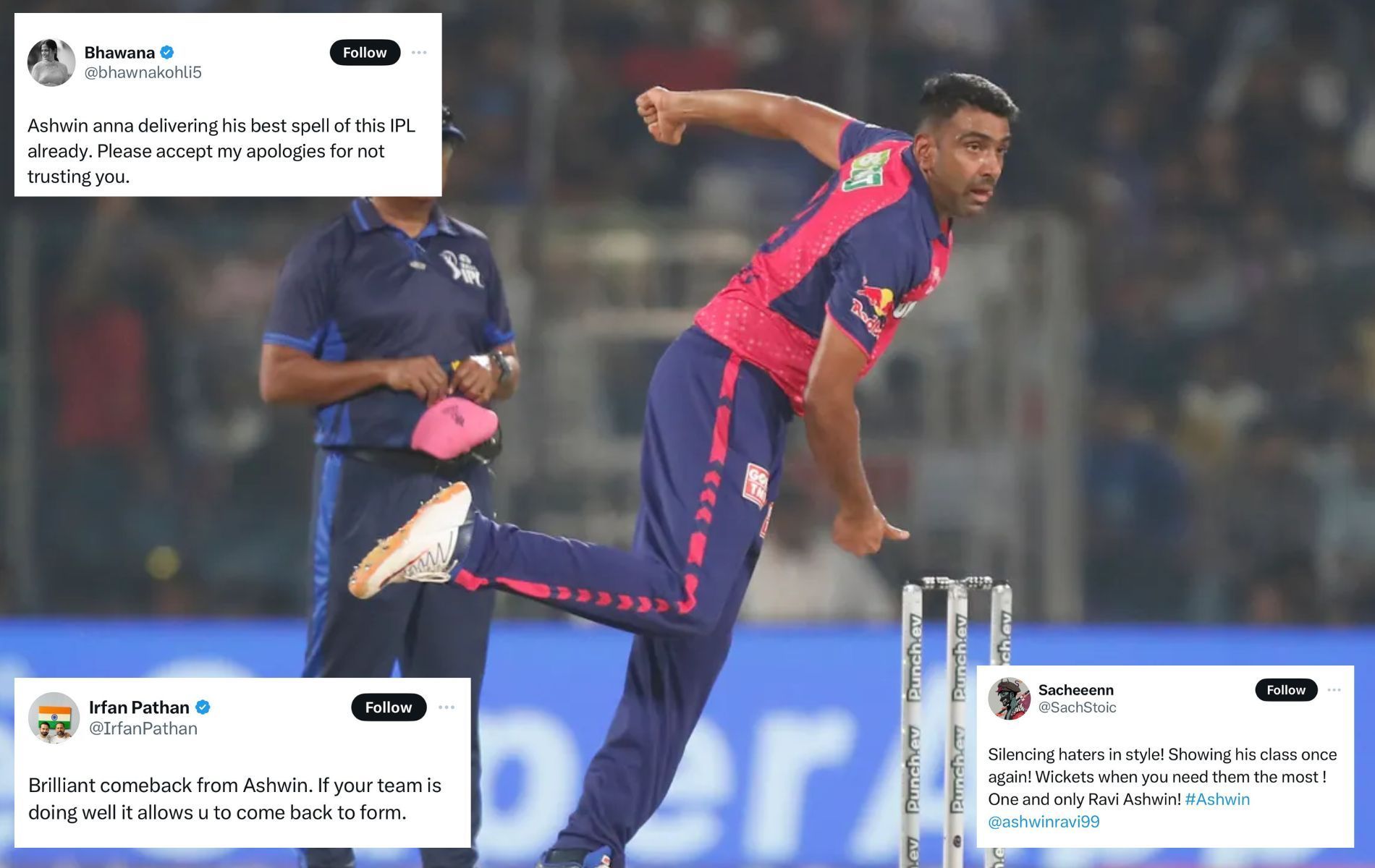 Ravichandran Ashwin wowed fans with fantastic spell in DC vs RR clash.