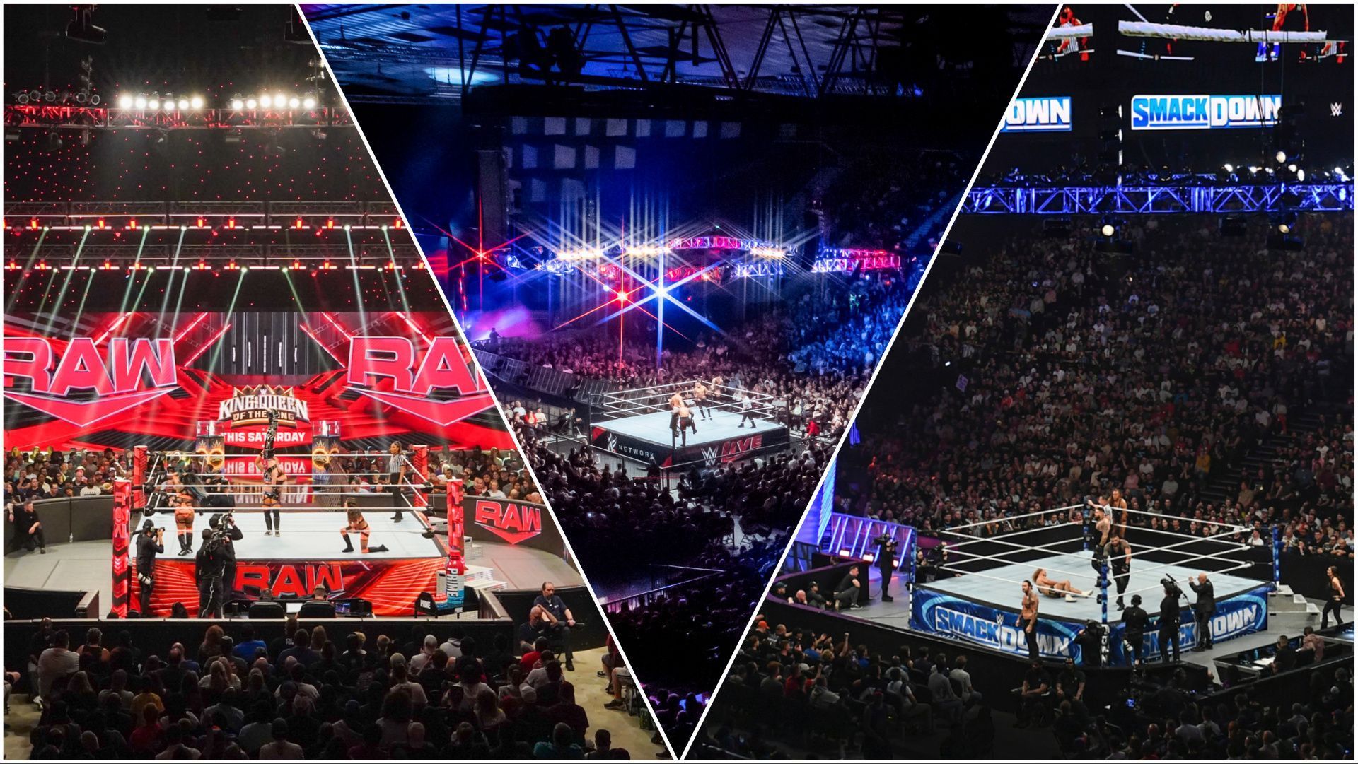 A look at the WWE sets for RAW, Supershow live events, and SmackDown