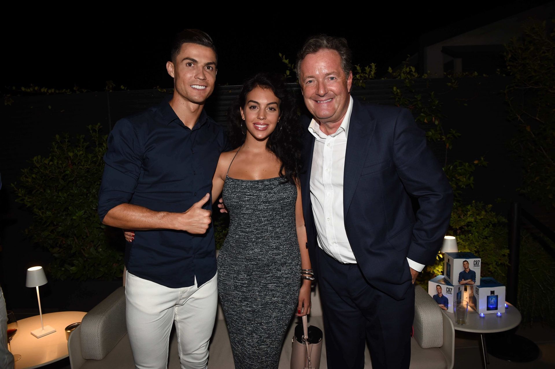 Ronaldo, Georgina Rodriguez and Piers Morgan (Photo by Tullio M. Puglia/Getty Images for CR7 Play It Cool)