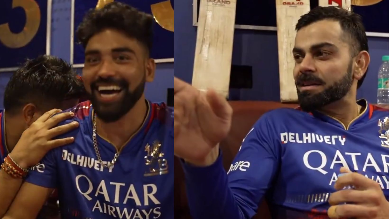 Snippets from the banter between Virat Kohli and Mohammed Siraj. (PC: RCB)