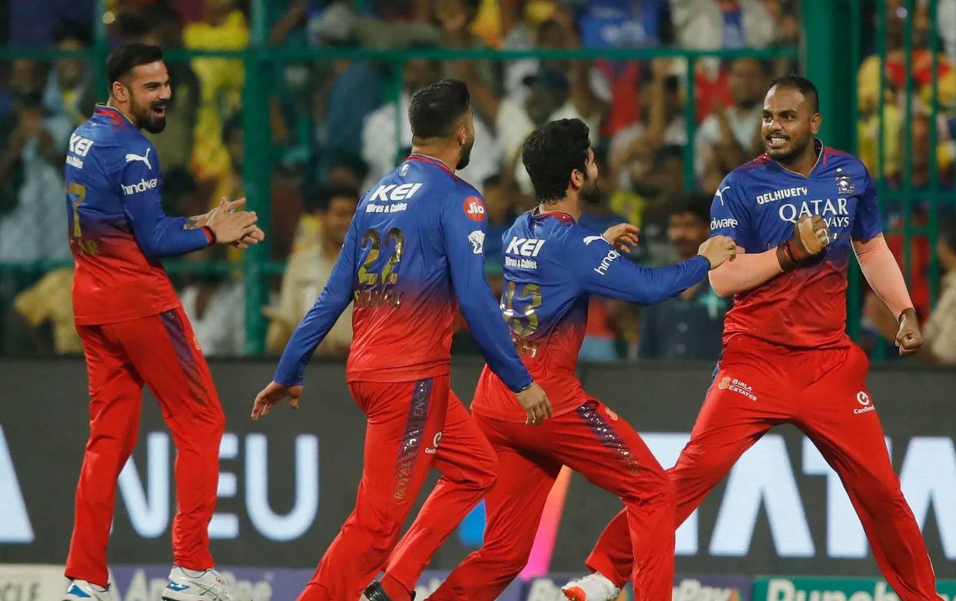 Yash Dayal celebrating with his teammates after win against CSK. (PC: BCCI)